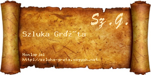 Szluka Gréta névjegykártya